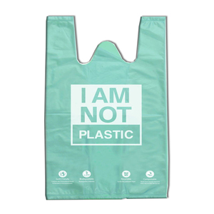 Fully Biodegradable T-shirt Bag Corn Starch Food <b>Packaging</b> <b>Material</b> Custom Printing Logo Supermarket PE Recycled <b>Materials</b> - Product Image 6