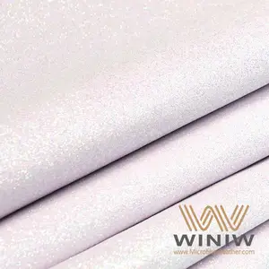 WINIW Wholesale Embossed Glitter Leather Microfiber Suede Material Fashion Style Bags Cars Car Seats Decorative Nonwoven Backing