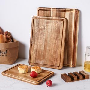 Ensemble <span class=keywords><strong>de</strong></span> 3 planches à découper en <span class=keywords><strong>bois</strong></span> d'acacia Plateaux <span class=keywords><strong>de</strong></span> cuisine profonds Bloc <span class=keywords><strong>de</strong></span> boucher épais pour viande, fruits, fromage, jus, séparation - Product Image 2