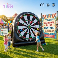 Jeu de fléchettes gonflable géant pour événements en plein air, fléchettes de football avec balles en velcro pour le plaisir familial, cible de fléchettes collantes gonflable