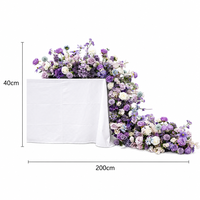 Décor de scène de style européen de luxe en tissu de soie haute densité personnalisé, chemin de fleurs artificielles