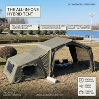 Tente combinée gonflable pour le camping, taille personnalisée, chambres détachables pour le glamping familial, l'aventure en safari en plein air
