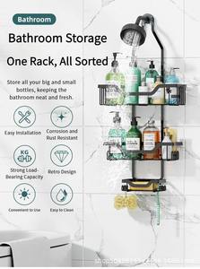 Salle de bain <span class=keywords><strong>douche</strong></span> Caddy support de rangement <span class=keywords><strong>pour</strong></span> salle de <span class=keywords><strong>douche</strong></span> étagère murale pas de perçage requis organisateur de <span class=keywords><strong>douche</strong></span> <span class=keywords><strong>porte</strong></span>-<span class=keywords><strong>savon</strong></span> - Product Image 6
