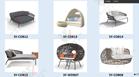 Tempat Tidur Kanopi Bulat Anyaman Aluminium Luar Ruangan