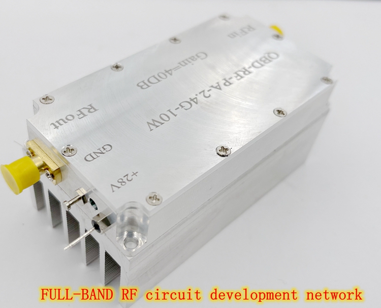 QBF-RF-PA-2.4G-10W RF Power Amplifier with 40DB Gain for 2.4-2.5