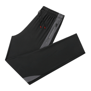 กางเกงวอร์มลำลองไซส์ใหญ่สำหรับผู้ชาย ผ้าบางเบา สวมใส่สบาย ทรงตรง ยืดหยุ่น ระบายอากาศได้ดี ผ้าไหมน้ำแข็ง สไตล์สุดฮิต ผ้าแคนวาส - Product Image 4