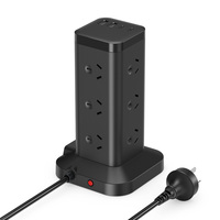 Multiprise tour de 12 prises avec protection contre les surtensions et station de charge électrique, compatible AU