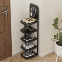 Porte-chaussures multifonctionnel en fer noir avec panneau perforé pour accrocher les petits objets dans la maison, porte-chaussures en métal