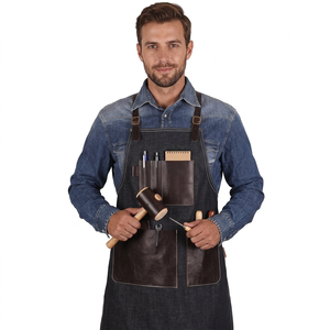 Tablier en jean sans manches personnalisable, durable et confortable avec poches imperméables pour la cuisine, la pâtisserie, la grillade, le barbier – Tabliers en coton - Product Image 5