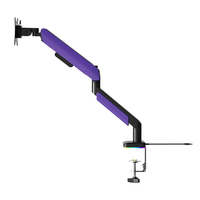 Support de montage de moniteur réglable à bras unique pour écran 17 "-42" avec lumière et USB vente en gros