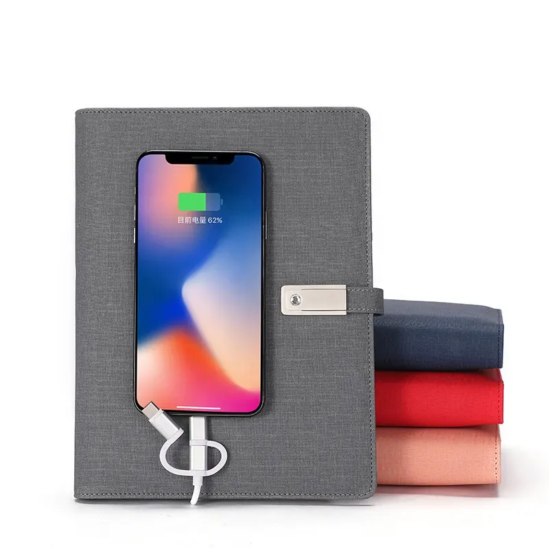 Travel Wireless Ladegerät Power Bank Notebook Power bank Tagebuch planer Notebook mit Power Bank und USB-Disk