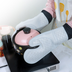 Gants de cuisine en silicone personnalisés avec logo imprimé, antidérapants, écologiques, résistants à la chaleur, pour la protection des mains du chef - Product Image 4
