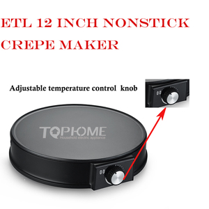 Plaque chauffante ETL 1200W, plaque à crêpes, 12 pouces, antiadhésive, appareil à crêpes, appareil à pancakes, épandeur de pâte et spatule - Product Image 4