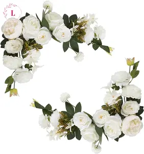 Đám cưới Hoa Cẩm Tú Cầu Lụa giả hoa nồi bó bóng trung tâm Lá nhựa giả màu xanh lá cây thực vật tường mẫu đơn flo nhân tạo