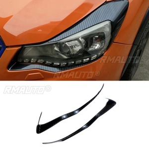 คาร์บอนลุค ไฟหน้ารถยนต์ คิ้วไฟหน้า ฝาครอบตกแต่ง สำหรับ Subaru XV 2012-2017 สติ๊กเกอร์ติดรถยนต์ ฝาครอบตกแต่งคิ้วไฟหน้า แต่งรถ - Product Image 3