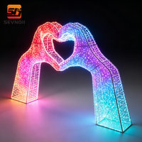 Lumière à motif de mains en forme de cœur DMX RGB programmable pour spectacle lumineux en parc