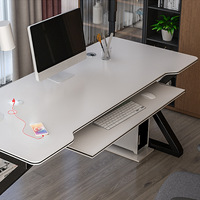 Bureau d'ordinateur en métal pliable et réglable avec roulettes, petit bureau rectangulaire moderne pour la maison ou la location