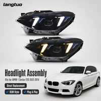Ensemble de phares de projecteur LED PC haute luminosité avec DRL œil de serpent pour BMW Série 1 F20 2012-2014