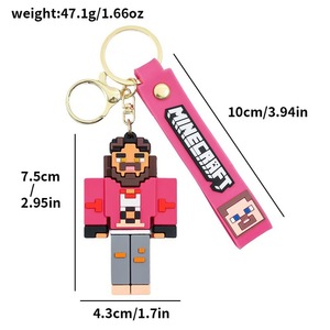 Llavero de Personaje de Videojuego <span class=keywords><strong>en</strong></span> 3D, de Goma Suave con Correa de Silicona para la Muñeca, Cierre Chapado <span class=keywords><strong>en</strong></span> Oro, para Fans, Decoración para Mochilas y Llaves - Product Image 4
