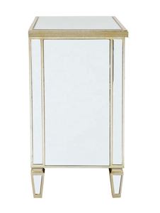 Foshan New Good Furniture Solid Wood <strong>Mirrored</strong> <strong>Nightstand</strong> with 3 Drawers Silver Wood Bedroom Furniture for Home Use - Product Image 3