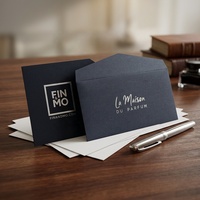 Enveloppe de luxe au design élégant, en papier kraft noir, avec logo personnalisé, petite enveloppe pour carte-clé, enveloppe pour reçu