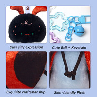 Porte-clés en peluche coccinelle 13,5 cm, style apaisant, certifié ASTM, doux et câlin, fabrication sur mesure