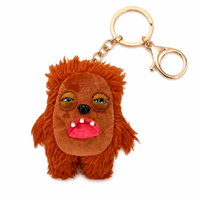 Porte-clés en peluche mignon et écologique – Breloque animale en peluche douce, mini pendentif moelleux visage endormi pour sac à dos, sac à main, clés