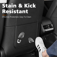 Organizador de Asiento Trasero de Coche de Cuero PU Personalizado al por Mayor, Organizador de Almacenamiento para Asiento Trasero, Bolsa Protectora Antipatadas para Tesla Model Y 3