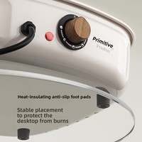 Acorn Nouveau Poêle Électrique Carré en Métal 1400W Écologique Sans Fumée avec Grille de Cuisson pour Barbecue, Camping et Usage Domestique Intérieur