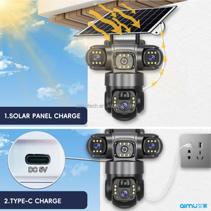 Năng lượng mặt trời v380pro 4G Camera An Ninh ba ống kính 3 màn hình hai cách nói chuyện pin năng lượng thấp thẻ nhớ đám mây - Product Image 5