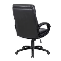 Chaise de bureau de direction moderne et luxueuse sur mesure, design contemporain, dossier bas, ergonomique, en cuir synthétique noir, pivotante à 360°, réglable en hauteur