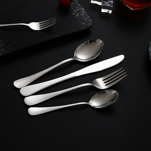 Stainless Steel Cutlery Set 1010 For Home Hotel Dining Dishwasher Safe Western Flatware Knife Fork <b>Spoon</b> Solid Color - Product Image 5