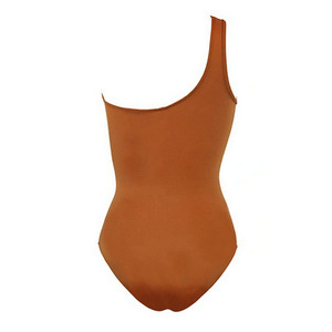 Women 1 Piece High Cut One Shoulder <b>Mesh</b> Cutout Ruched Print Wrap Beach <b>Skirt</b> Quick Dry Swimwear Wholesale - Product Image 5