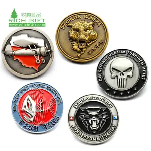 China fabricante sem mínimo personalizado metal antigo lembrança ouro bronze prata 3d moedas de desafio com logotipo