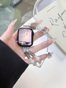 Convient aux bracelets de perles de luxe Montre à la mode incrustée de diamants pour femmes ultra 2 Series 10 Straps Fermeture à glissière télescopique - Product Image 3