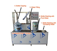 Machine de capsulage de remplissage de lavage de bouteilles semi-automatique de 5 gallons à bas prix