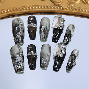 Ongles artificiels de luxe en acrylique, faits à la main, réutilisables, longs, mats, vente en gros - Product Image 3