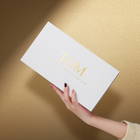 Caja de Regalo para Té con Logotipo Personalizado, Caja de Embalaje de Cartón Blanco de Alta Gama con Logotipo Dorado Estampado en Caliente para Empaque