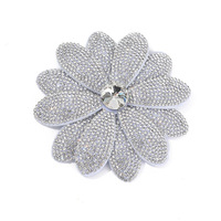 Applique florale multicouche en tissu ornée de strass brillants pour la décoration de chaussures, vêtements, sacs, robes de mariée et chapeaux