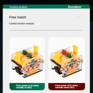 La38 loại duy trì LED <span class=keywords><strong>Flush</strong></span> chiếu sáng đẩy nút Thiết bị chuyển mạch 22mm phẳng đầu nhựa 2NO chuyển đổi ánh sáng - Product Image 5