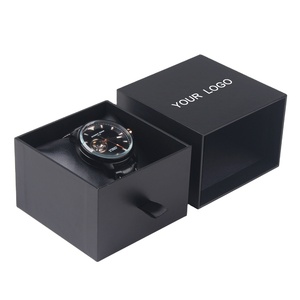 Hộp đựng đồng hồ giấy đen, bán chạy, chất liệu bìa cứng, kiểu trượt, dùng để đóng gói đồng hồ và vòng đeo tay - Product Image 1