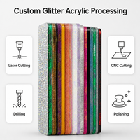 Feuille acrylique pailletée colorée, panneau en plastique PMMA découpé sur mesure pour la découpe laser, artisanat, signalétique, affichage, décoration