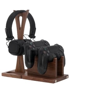 Cross-border wooden headset <b>stand</b> adjustable <b>controller</b> storage rack with headphone <b>stand</b> and game <b>controller</b> <b>stand</b> - Product Image 3