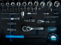 Ensemble d'outils à main tout-en-un, boîte à outils |   Clés à douilles, clés à molette, pinces en acier au chrome-vanadium, usage industriel, robustes, avec coffret de transport