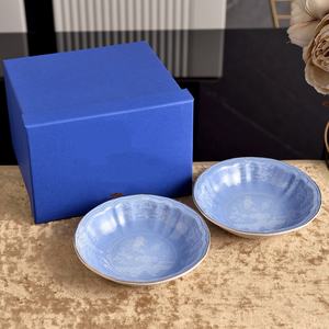 Vaisselle en céramique italienne en gros, ensemble de deux bols à salade de 6,75 pouces, idéal pour offrir en cadeau et pour la maison - Product Image 4