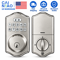 Serrure de porte électronique à clavier numérique, verrouillage automatique, installation facile, serrure de porte intelligente à code numérique, ensemble de serrures pour porte d'entrée, nickel satiné
