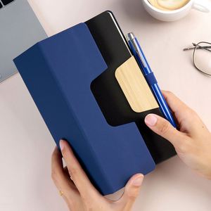 Carnet A5 en PU, couverture rigide, multifonctionnel, pour affaires, avec fonction support de téléphone portable, logo personnalisé pour entreprise - Product Image 4