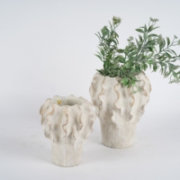 Pot de fleurs en ciment fait main, moderne, simple et écologique, pour balcon, jardin, décoration intérieure, cactus, succulentes, emballage en carton