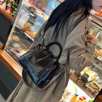 Tas Boston Kulit Asli Vintage Mewah untuk Wanita, Tas Tangan Pegangan Atas Retro Kulit Sapi, Tas Selempang Bahu Wanita Desainer