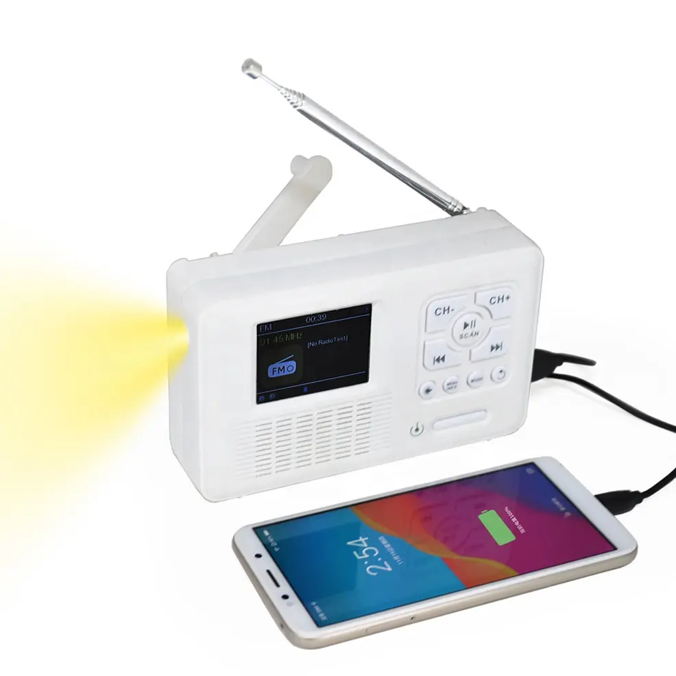 Elearbre — lecteur stéréo numérique Portable, avec batterie, 2.4 pouces, système de chargement USB, Radio FM/AM/RDS/DAB, HD et LCD, en cas d'urgence